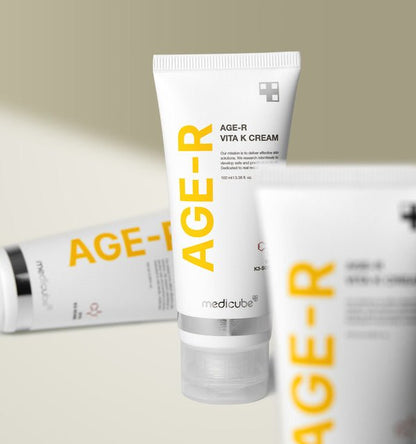 medicube AGE-R Vita K Cream 100ml tube with clean white packaging emphasizing redness relief benefits