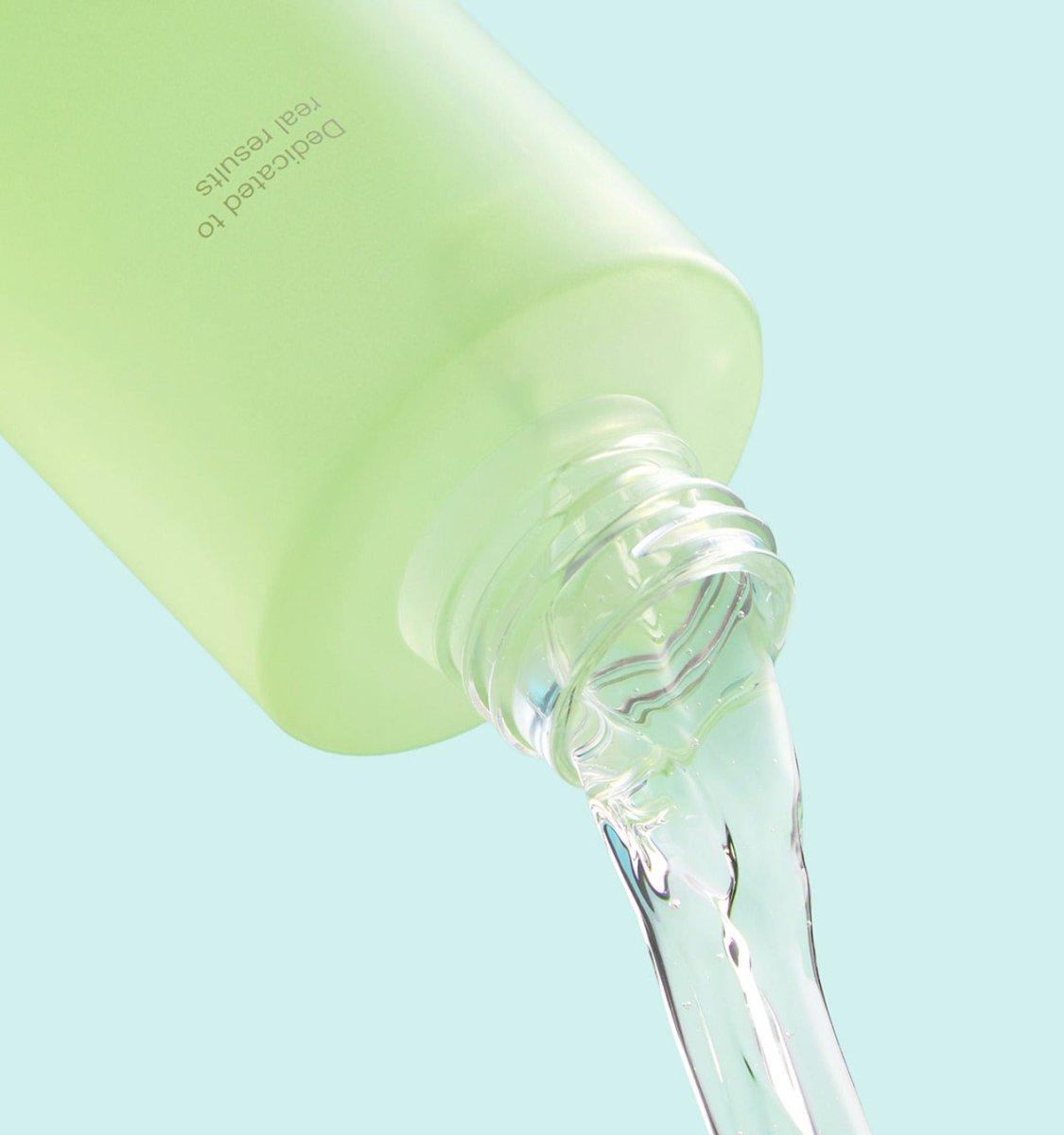 medicube Exosome Cica Toner 210ml in light green bottle pouring clear liquid with soothing effect