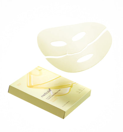 medicube Kojic Acid Turmeric Brightening Gel Mask 28g*4ea with two light yellow sheet masks for brightening effect