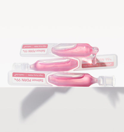 medicube PDRN Pink One Day Serum 1box(1.5ml*10ea) showing three pink serum ampoules for intensive treatment