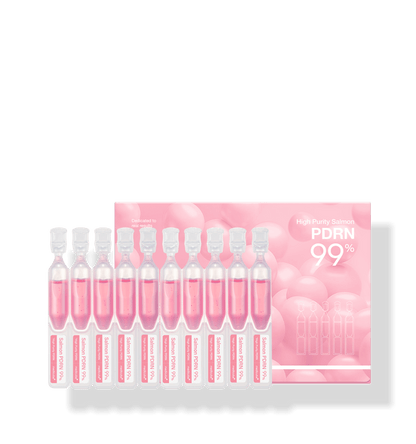 medicube PDRN Pink One Day Serum 1box(1.5ml*10ea) featuring intensive treatment in soft pink ampoule packaging