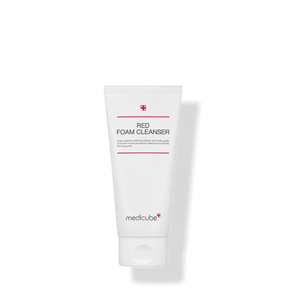 medicube Red Foam Cleanser 230ml white tube with minimalist red and black text for deep cleansing skincare routine