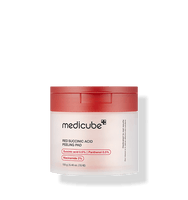 medicube Red Succinic Acid Peeling Pad 155g/70pads jar with white and red design for acne relief care