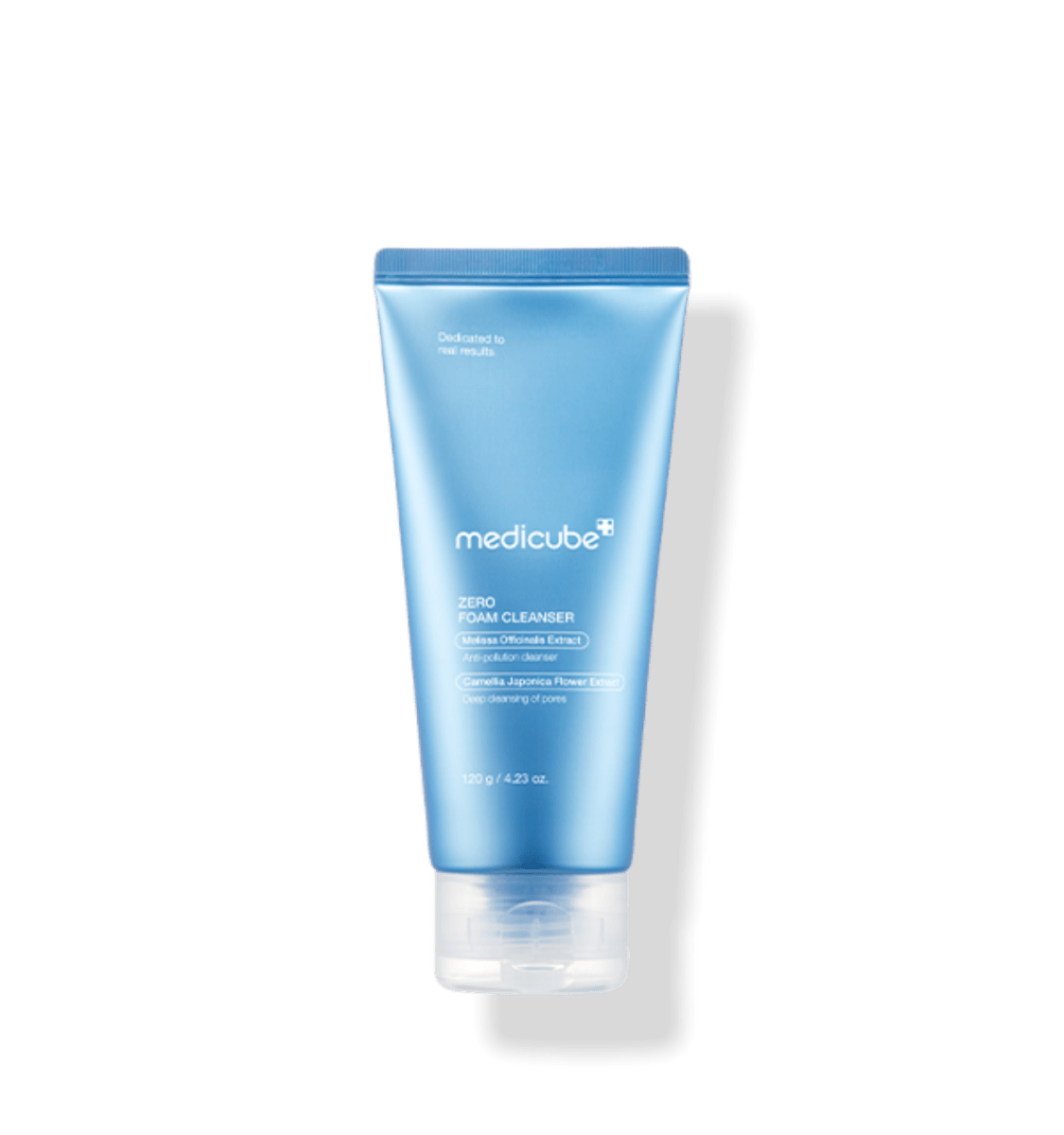 medicube Zero Foam Cleanser 120g blue squeeze tube designed for thorough cleansing and pore care