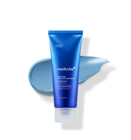 medicube Zero Pore Blackhead Mud Mask 100g in blue tube with creamy light blue mud texture for deep cleansing