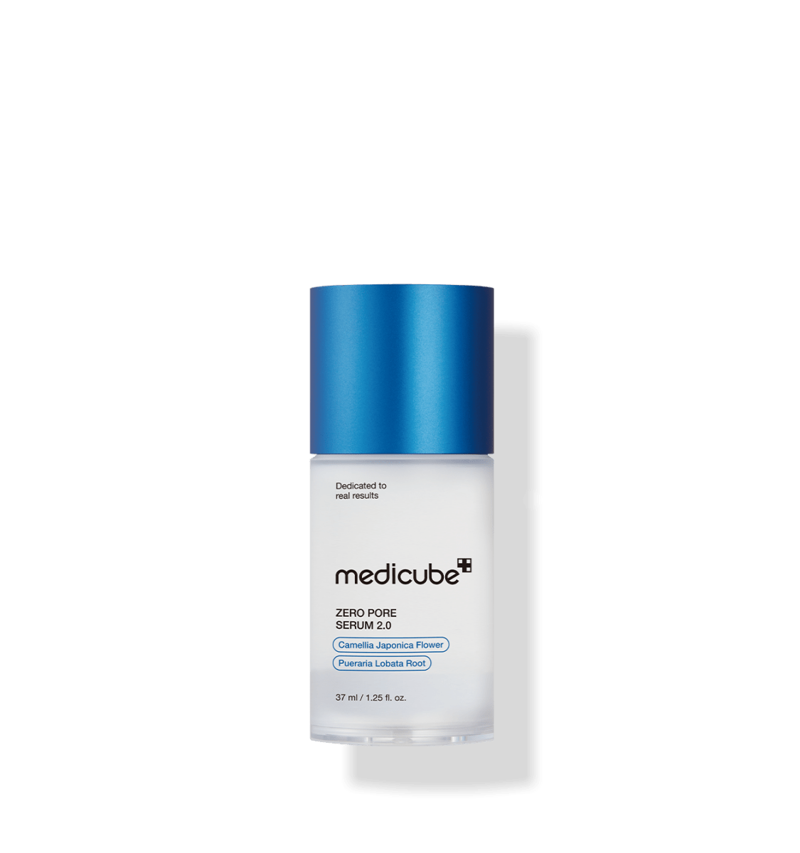 medicube Zero Pore Serum 2.0 37ml in white bottle with blue cap for effective pore-tightening treatment