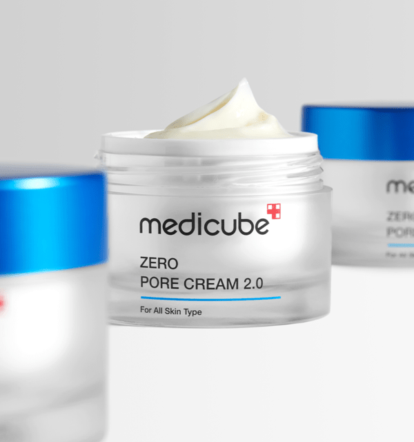 medicube Zero Pore Cream 2.0 50ml open jar showing creamy texture for effective pore minimization and skincare care