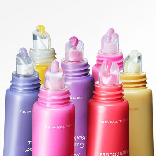 LANEIGE Lip Glowy Balm 10g tubes in vibrant colors with smooth balm tips delivering rich moisture benefits