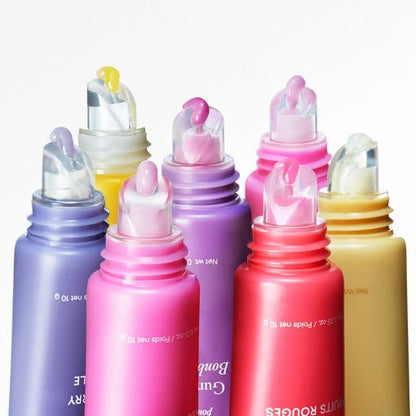 LANEIGE Lip Glowy Balm 10g tubes in vibrant colors with smooth balm tips delivering rich moisture benefits