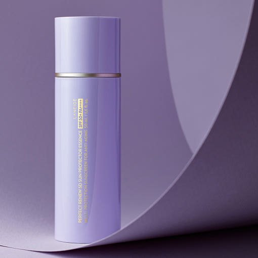 LANEIGE Perfect Renew 5D Sun Protector Essence SPF50+PA++++ 50ml in sleek lavender bottle with enhanced protection benefits