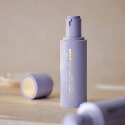 LANEIGE Perfect Renew 5D Sun Protector Essence SPF50+PA++++ 50ml in lavender bottle with pump for enhanced protection
