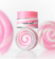 medicube PDRN Lip Sleeping Mask 10ml with swirled pink and white cream for intense hydration boost