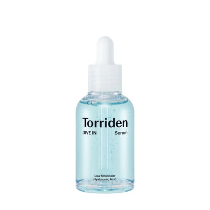 Torriden DIVE-IN Low-Molecular Hyaluronic Acid Serum 70ml bottle with clear blue serum for deep hydration