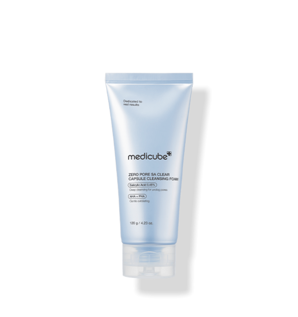 medicube Zero Pore Capsule Cleansing Foam 120g white tube with deep cleansing formula for gentle exfoliation and pore care