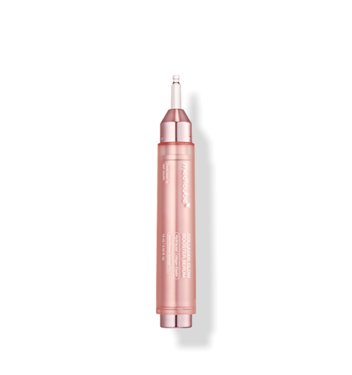 medicube Collagen Glow Booster Serum 15ml in rose gold pen-style container designed for deep absorption benefits