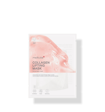 medicube Collagen Lifting Mask 27g X 5ea packet with pink collagen design and lifting effect for all skin types