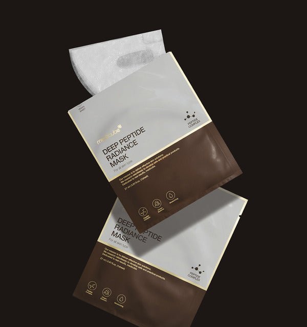 medicube Deep Peptide Radiance Mask 27g X 5ea in brown and white packets with boosted hydration benefits