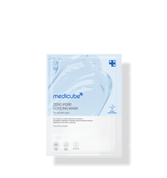 medicube Zero Pore Cooling Mask 27g X 5ea in light blue packaging emphasizing pore tightening and cooling care benefits