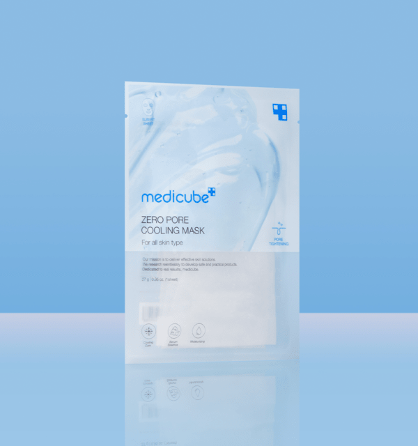 medicube Zero Pore Cooling Mask 27g X 5ea in clean packaging highlighting pore tightening and soothing effects