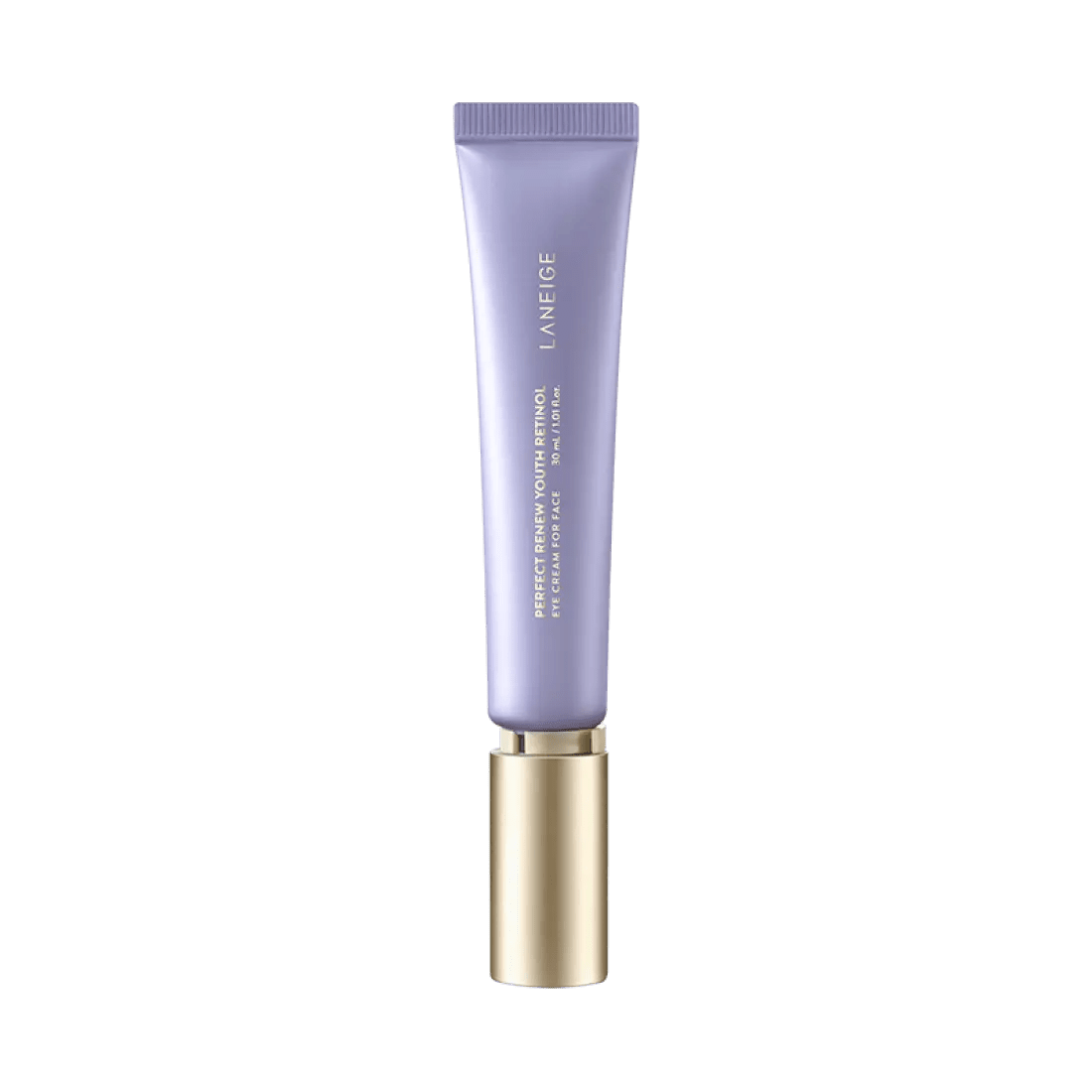 LANEIGE Perfect Renew Retinol 30ml in a sleek lavender tube with gold cap for effective wrinkle reduction care