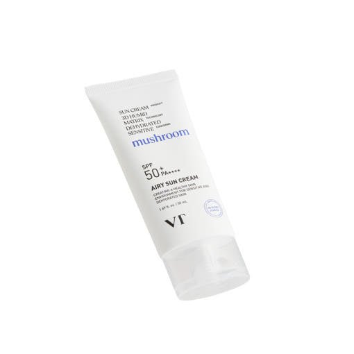 VT Airy Sun Cream SPF50+ PA++++ 50ml in white tube with lightweight formula for effective UV protection benefits