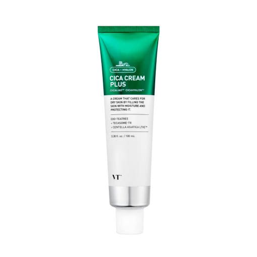 VT Cica Cream Plus 100ml in green and white tube delivering moisture boost for supple and protected skin