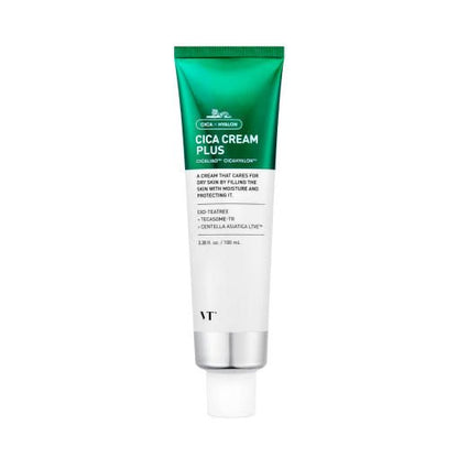 VT Cica Cream Plus 100ml in green and white tube delivering moisture boost for supple and protected skin