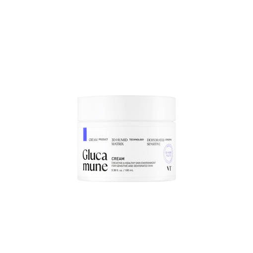 VT Glucamune Cream 100ml - VT Cosmetics in white jar offering instant hydration for sensitive and dehydrated skin