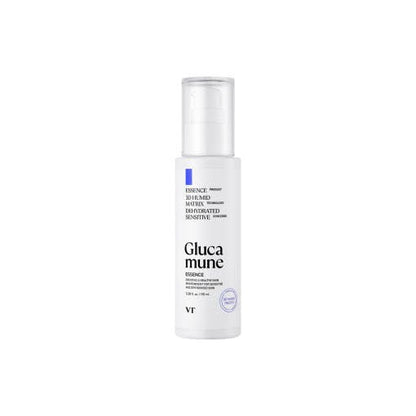 VT Glucamune Essence 100ml in white bottle providing instant hydration for sensitive and dehydrated skin care needs