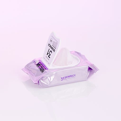 VT Luminous 31°C Skin Pack 210g/100ea in lavender packaging with brightening effect for gentle skin refreshment and hydration