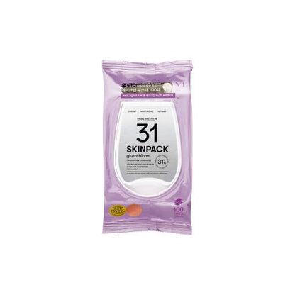 VT Luminous 31°C Skin Pack 210g/100ea in lavender packaging with brightening glutathione formula for radiant skin.