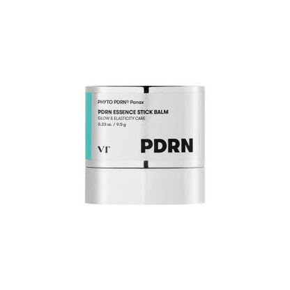 VT PDRN Essence Stick Balm 9.5g in sleek silver packaging with firming action for glow and elasticity care
