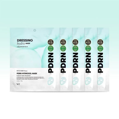 VT PDRN Hydrogel Mask Sheet 33g X 5ea in light blue and white packaging for deep hydration and skin nourishment
