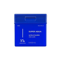 Blue container of hydrating clear pads with hyaluronic acid for skin moisture boost and gentle exfoliation