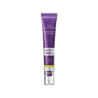 Purple tube of intensive retinol cream with clear applicator tip for targeted anti-aging skincare treatment on white background