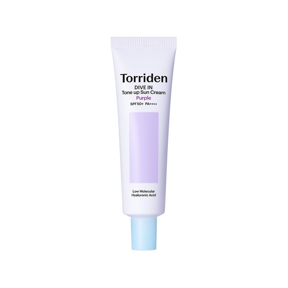 Torriden DIVE IN Purple Tone Up Sunscreen SPF 50+ PA++++ 60ml with hydration boost and purple packaging