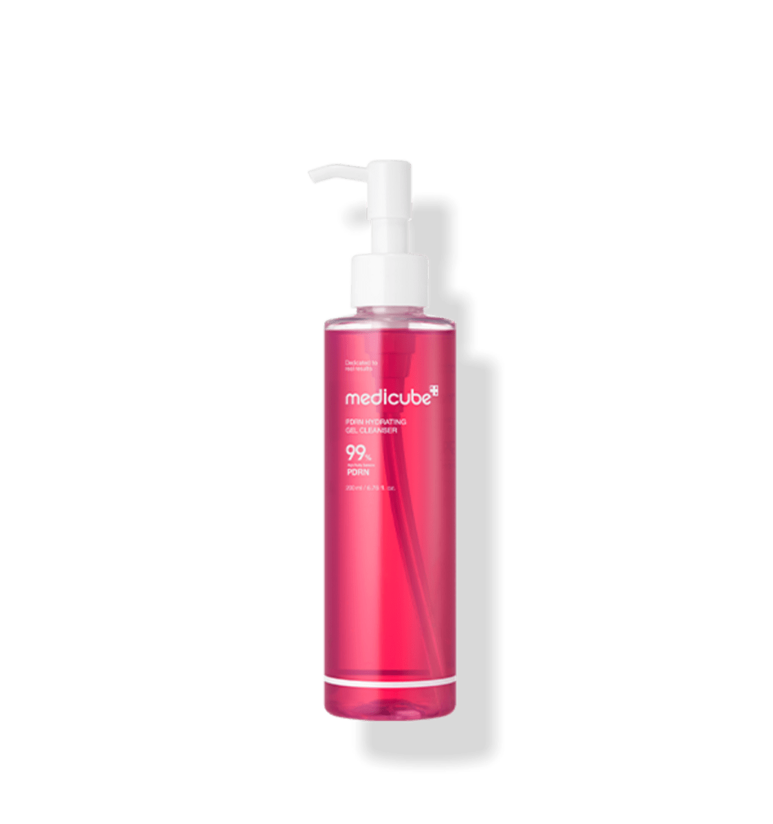 medicube PDRN Gel to Foam Cleanser (PDRN HYDRATING GEL CLEANSER) 200ml in pink bottle with moisturizing formula