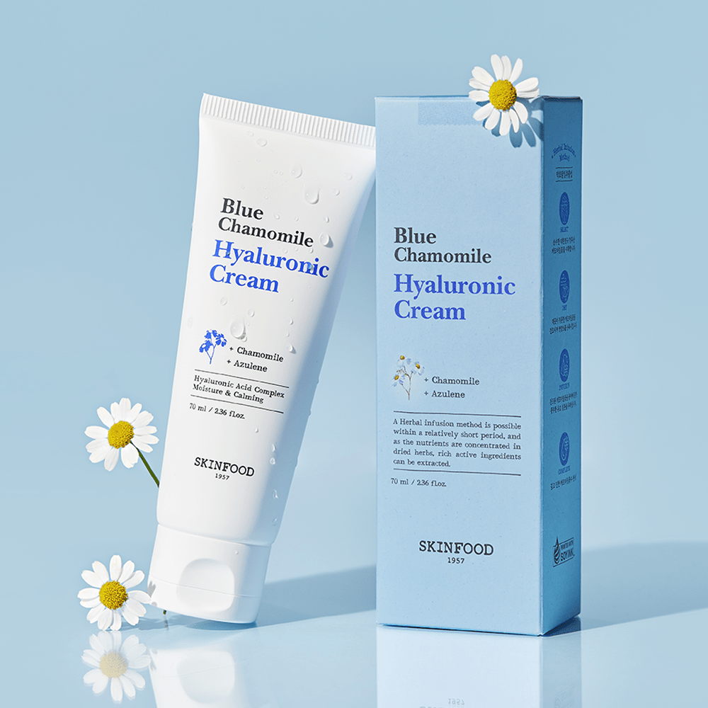 SKINFOOD Blue Chamomile Hyaluronic Cream 70ml - Le Panda BEAUTÉ