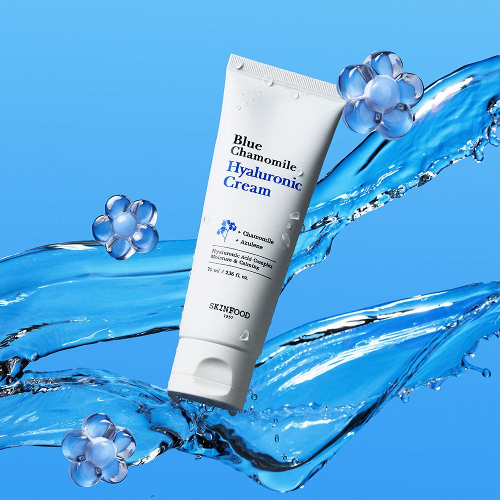 SKINFOOD Blue Chamomile Hyaluronic Cream 70ml - Le Panda BEAUTÉ