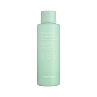 Matte pastel green bottle of calming emulsion featuring minimalist white text emphasizing quick soothing and hydration benefits