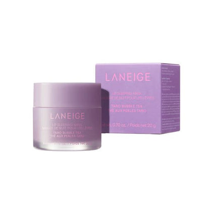 LANEIGE Lip Sleeping Mask EX 20ml #Taro Bubble Tea in lavender jar and box with moisture lock formula for soft lips