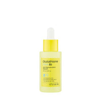 Yellow serum bottle with dropper cap for brightening and anti-discoloration skin treatment