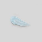 Light blue serum swatch with smooth texture on plain white background representing hydration boost skincare product