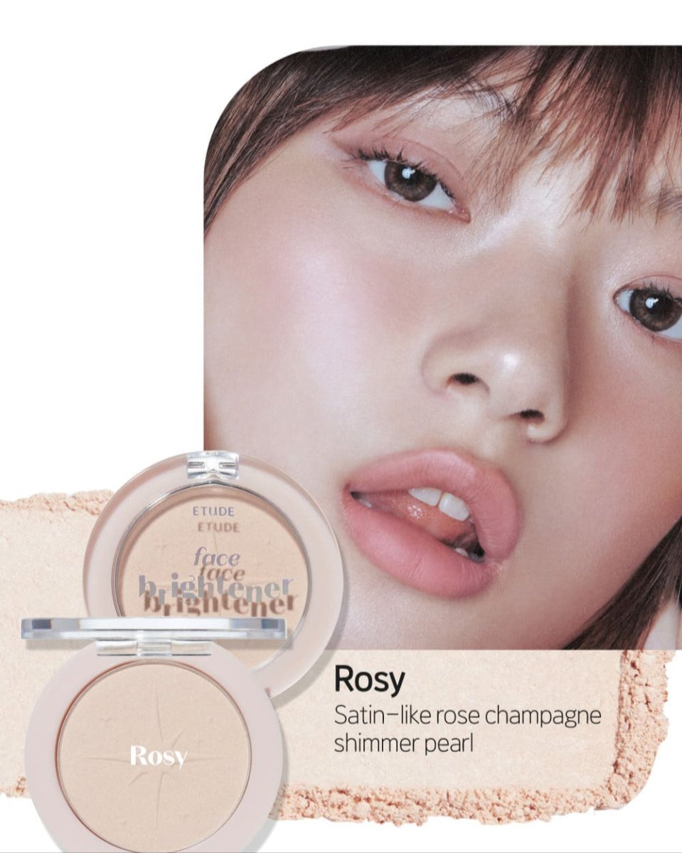 ETUDE Face Brightner 5g in Rosy shade with satin rose champagne shimmer for natural highlight effect