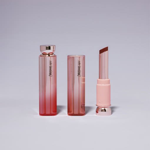 ETUDE Color Lasting Glow Stick 3.2g #Not Bad with sleek pink and rose gold packaging for long-lasting color