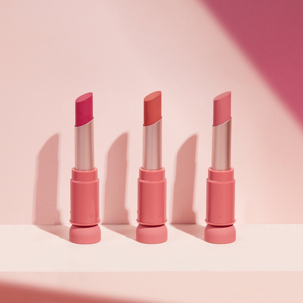ETUDE Fixing Tint Bar 3.2g in three shades with sleek pink packaging offering long-lasting wear benefits