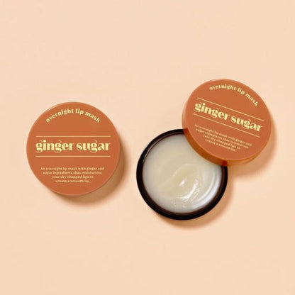 ETUDE Ginger Sugar Overnight Lip Mask 23g open and closed with creamy texture for intensive hydration