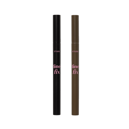ETUDE Line Fix Brush Liner 0.5g in black and brown shades with long-lasting precision brush tips