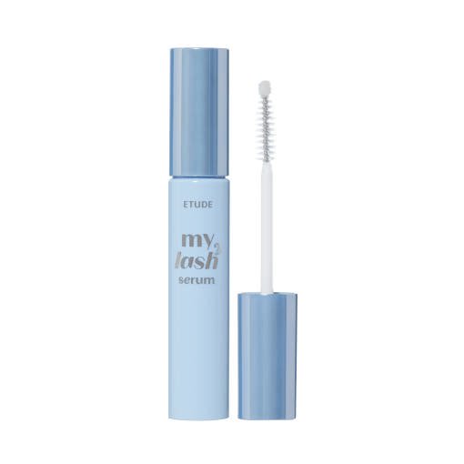 ETUDE My Lash Serum 18g in light blue tube with brush applicator designed to strengthen and nourish lashes