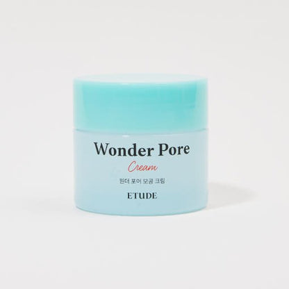 ETUDE Wonder Pore Cream 75ml in light blue jar with oil control formula for smoother, refined skin appearance